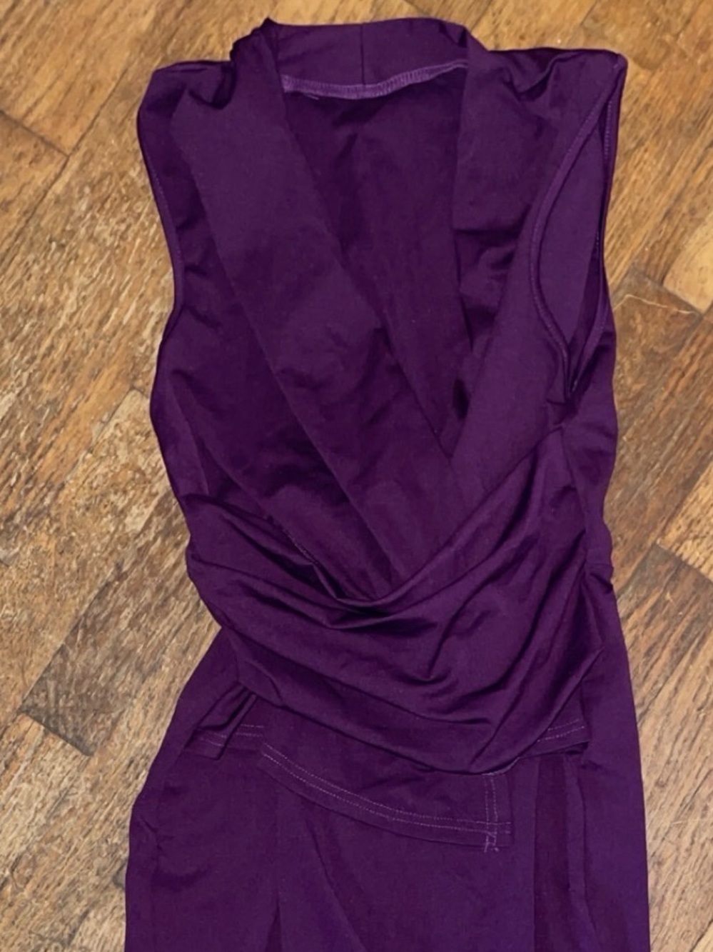 SHEIN Deep Purple Sleeveless Draped Dress